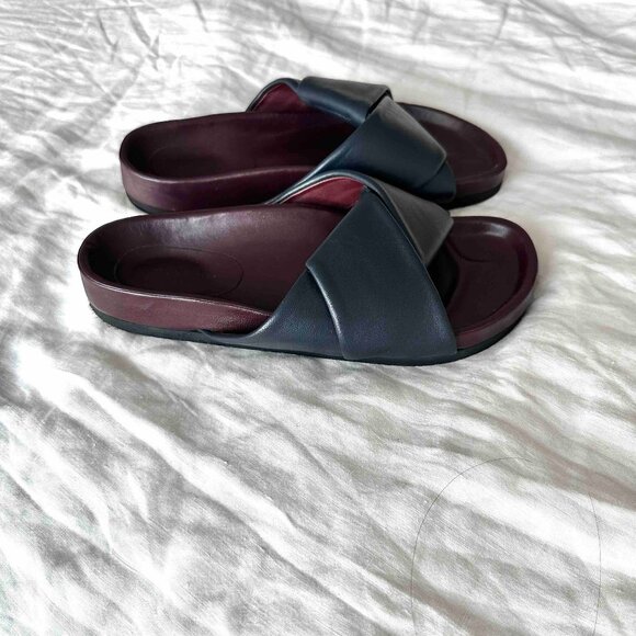 Celine, Twist Sandal, Navy Leather Slides, Size 37, EUC - Picture 5 of 11